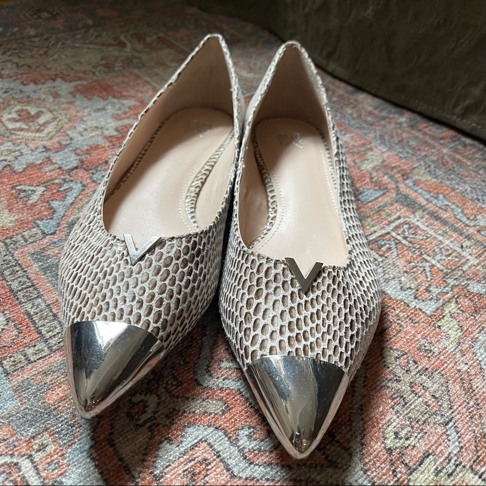 Snake skin flats size 8